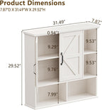 Vabches Bathroom Wall Cabinet, Farmhouse Medicine Cabinet with Double Barn Door and Adjustable Wood Shelf, Over The Toilet Storage Cabinet for Wall Mounted for Bathroom Laundry Room Kitchen (White)