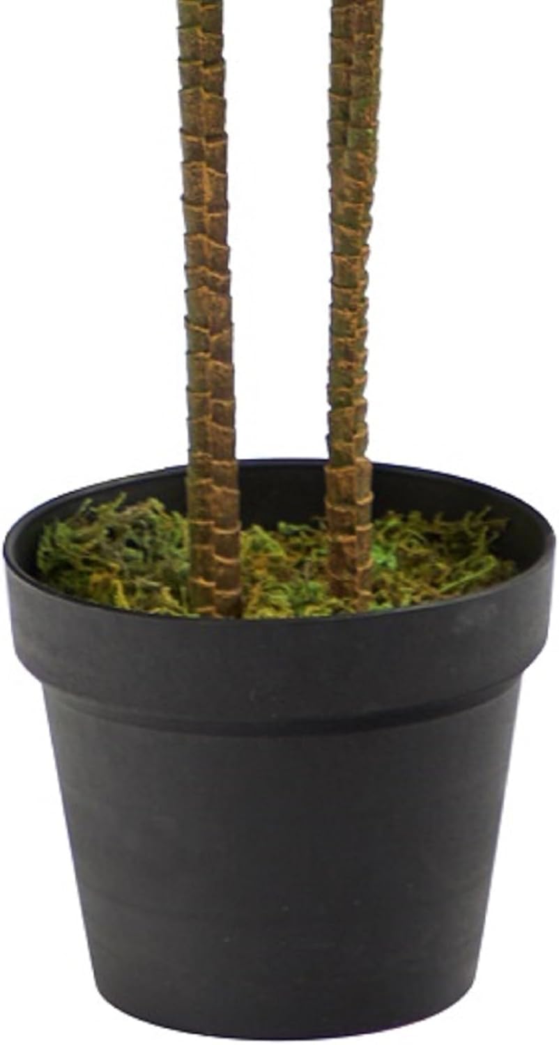 Nearly Natural 48in Artificial Dracaena with Real Touch Leaves and Multi Tonal Trunks, Large Indoor Silk Plant with Pot, Maintenance Free For Living Room And Home Office Decor