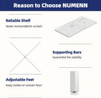 NUMENN Triple Column 5 Tier Bookshelf, Bookcase with 14 Open Display Shelves, Adjustable Rustic Industrial Style Book Shelves, Modern Bookshelves for Bedroom, Living Room and Home Office, White