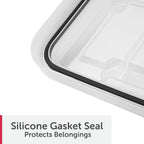 Large 20 Gallon Gasket Tote with Lid, Waterproof Plastic Storage Bin IP68 Dustproof & Submersible, Heavy Duty Latch & Seal Box for Basement Garage, Black (2 Pack)