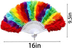 Rainbow Fan Folding Hand Feather Fans Handheld for Pride Day Parade Rainbow Party Decoration Music Festival Party Festival Decor