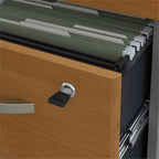 Bush Business Furniture Series C 72W x 24D Office Desk with Mobile File Cabinet in Natural Cherry
