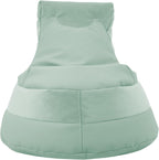 FDP Velvet and Vinyl Trendy Bean Bag, Children's Furniture for Bedroom, Playroom, Daycare, Preschool or Classroom, 2-Pack - Aloe