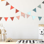 Oudain 2 Pcs Pennant Banner Flags Nursery Garland Triangle Bunting Flags Playroom Wall Decor Banner for Nursery Baby Shower Birthday Boho Wedding Party Event, Each 7.75 ft(Mixed Color)