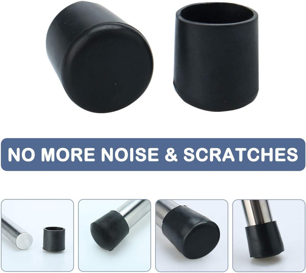 uxcell Cone Shaped Pads Table Chair Rubber Foot Cover 25mm Dia 10 Pcs Black