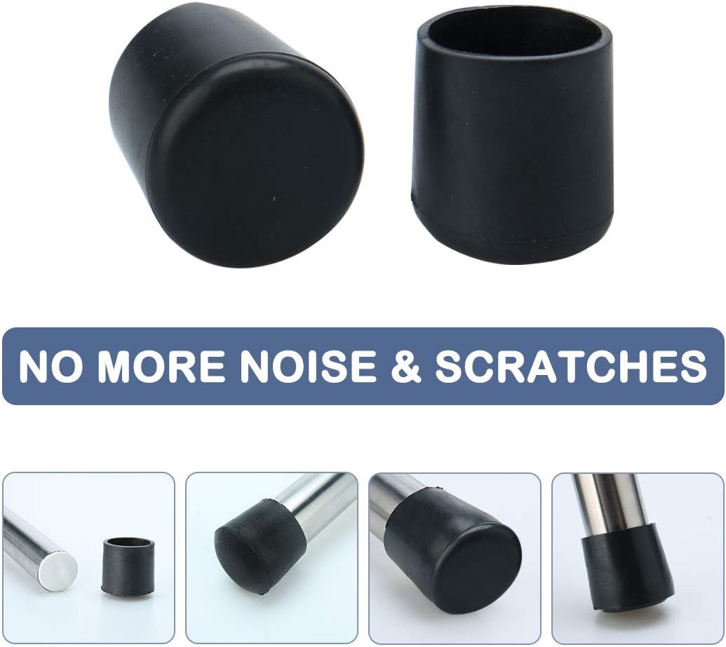 uxcell Cone Shaped Pads Table Chair Rubber Foot Cover 25mm Dia 10 Pcs Black