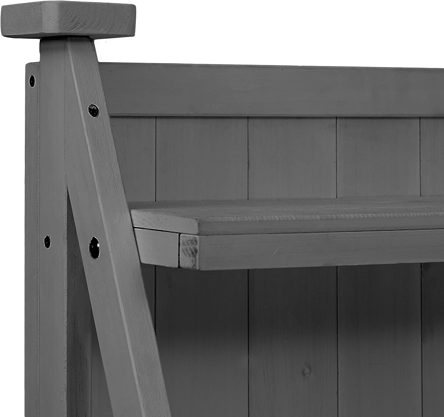 65" Garden Potting Bench with Storage Cabinet, Grey | 100% fir wood, 46.1" worktop, 3-tier shelves, anti-falling devices, 47.2"L x 22.8"W x 65"H, for garden tasks