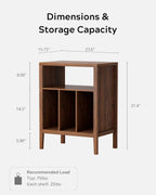 EYYTHUNG Record Player Stand with Vinyl Record Storage Holds up to 180 Albums, Large Turntable Stand Dispaly Shelf, Farmhouse Wood End Table for Bedroom, Living Room, Brown