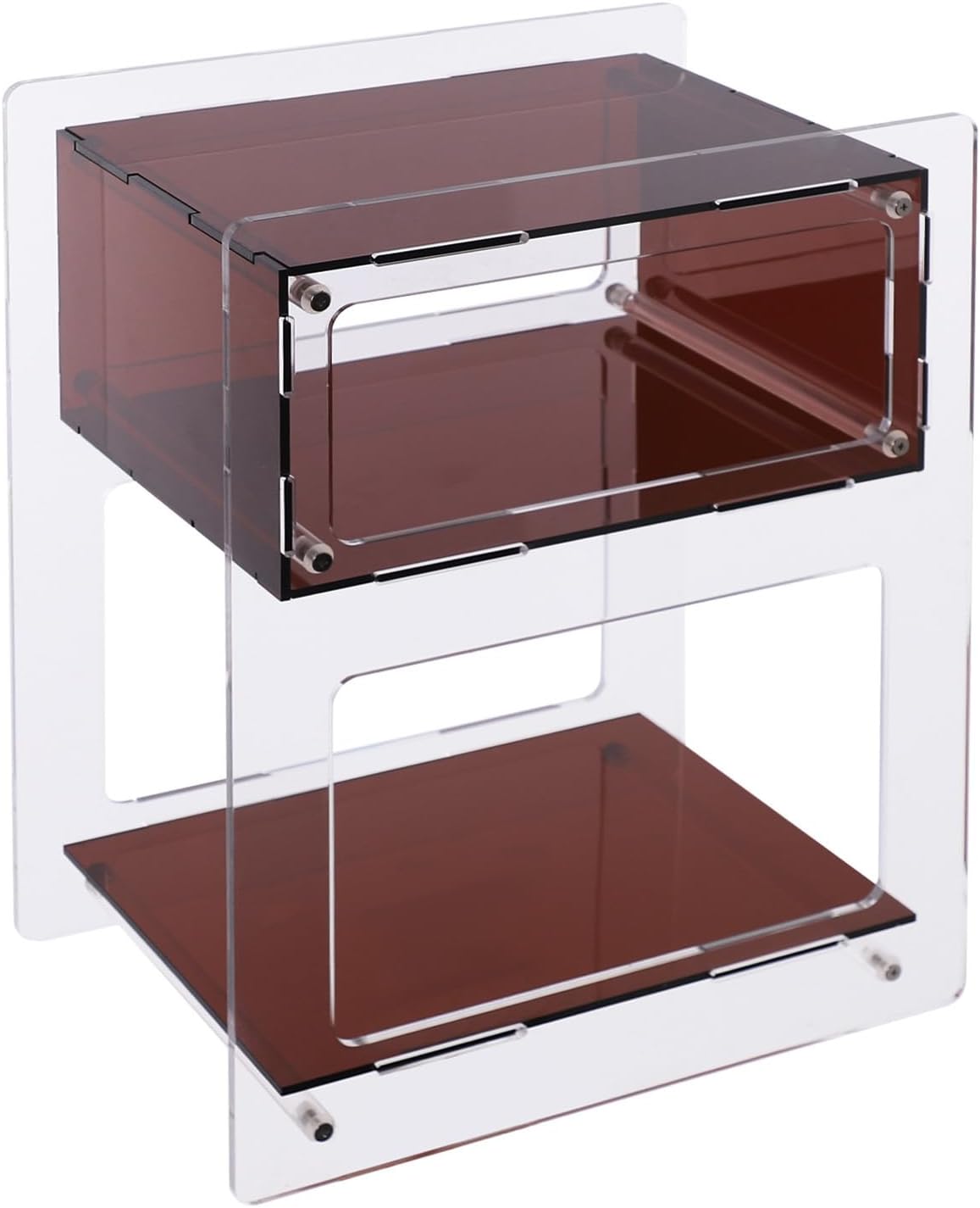 Acrylic Side Table, Acrylic Nightstand for Bedroom, Side Table for Living Room, Night Stand, 44.09 Lbs Load-Bearing Capacity Coffee Table for Living Rooms, Bedrooms, Offices