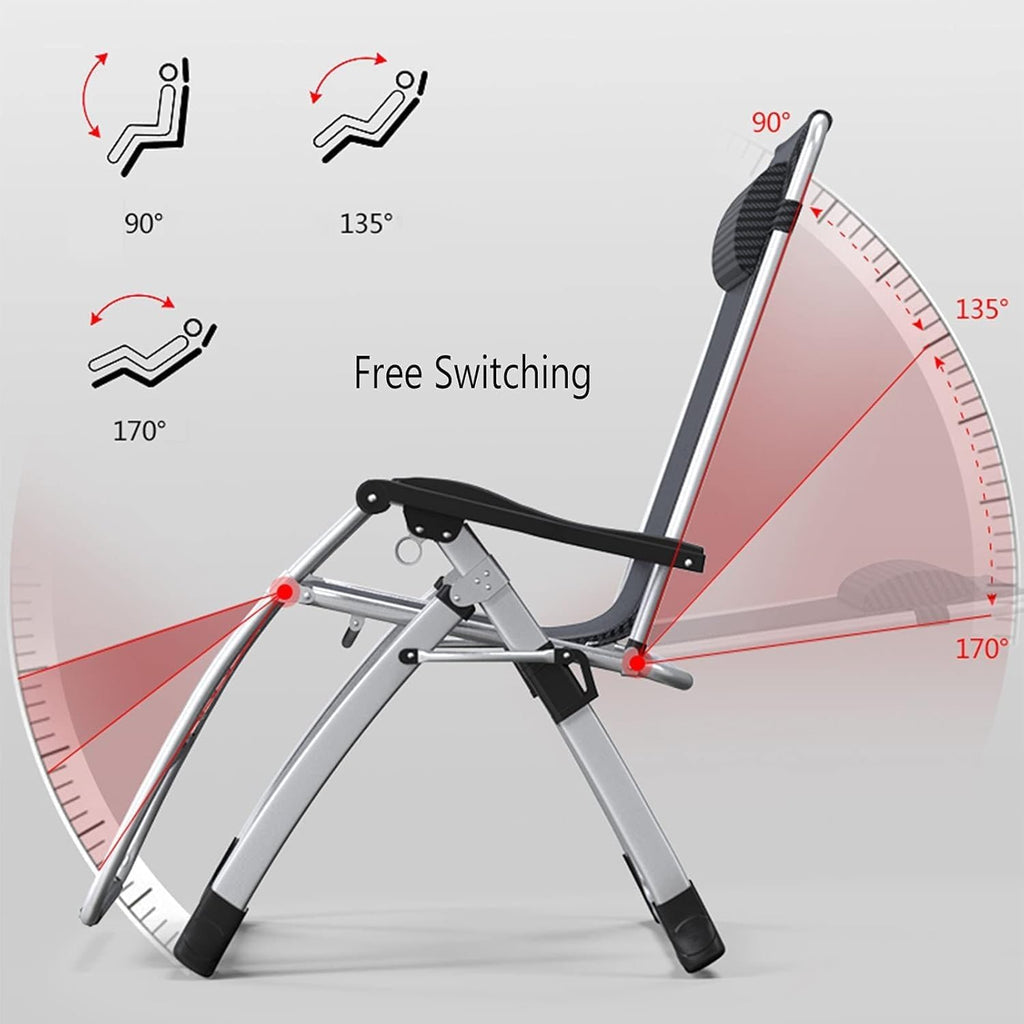 Padded Gravity Lounge Chair Wider Armrest Adjustable Recliner with Cup Holder, Support 180KG Progress(Grey)