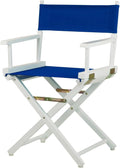 Casual Home 18" Director's Chair White Frame with Royal Blue Canvas