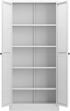 CIATRE 61" White Metal Kitchen Pantry Cabinet - Heavy Duty Freestanding Storage with 4 Adjustable Shelves (110lb Capacity), Organizer for Kitchen, Pantry, Living Room