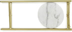 Collapsible Drink Table, Gold Metal Frame with White Marble Top