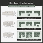 Gericco 113" Modular Sectional Couch, Cloud Boneless Sofa with Deep Seats, Upholstered Corduroy U-Shaped Sleeper Sofa with Chaise, 3-Seater Couches for Living Room, No Assembly Required, Beige