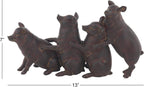 Deco 79 Polystone Pig Decorative Sculpture Home Decor Statue, Accent Figurine 13" x 4" x 7", Dark Brown