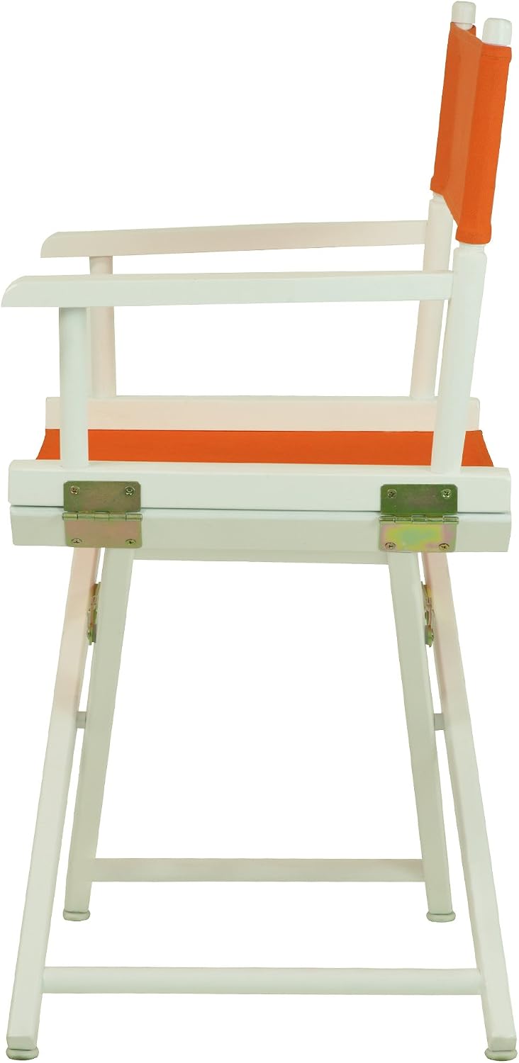 Casual Home 18" Director's Chair White Frame with Tangerine Canvas