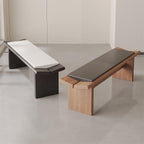 Modern Wooden Long Shoe-Changing Bench for Bedroom Dressing Room Leather Bed end Upholstered Entryway(Large)