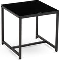 Modern Glass Side Table with Metal Legs - Multipurpose Small Tea Table for Living Room, Bedroom, Office, Outdoor Use - Waterproof & Durable Tempered Glass Top