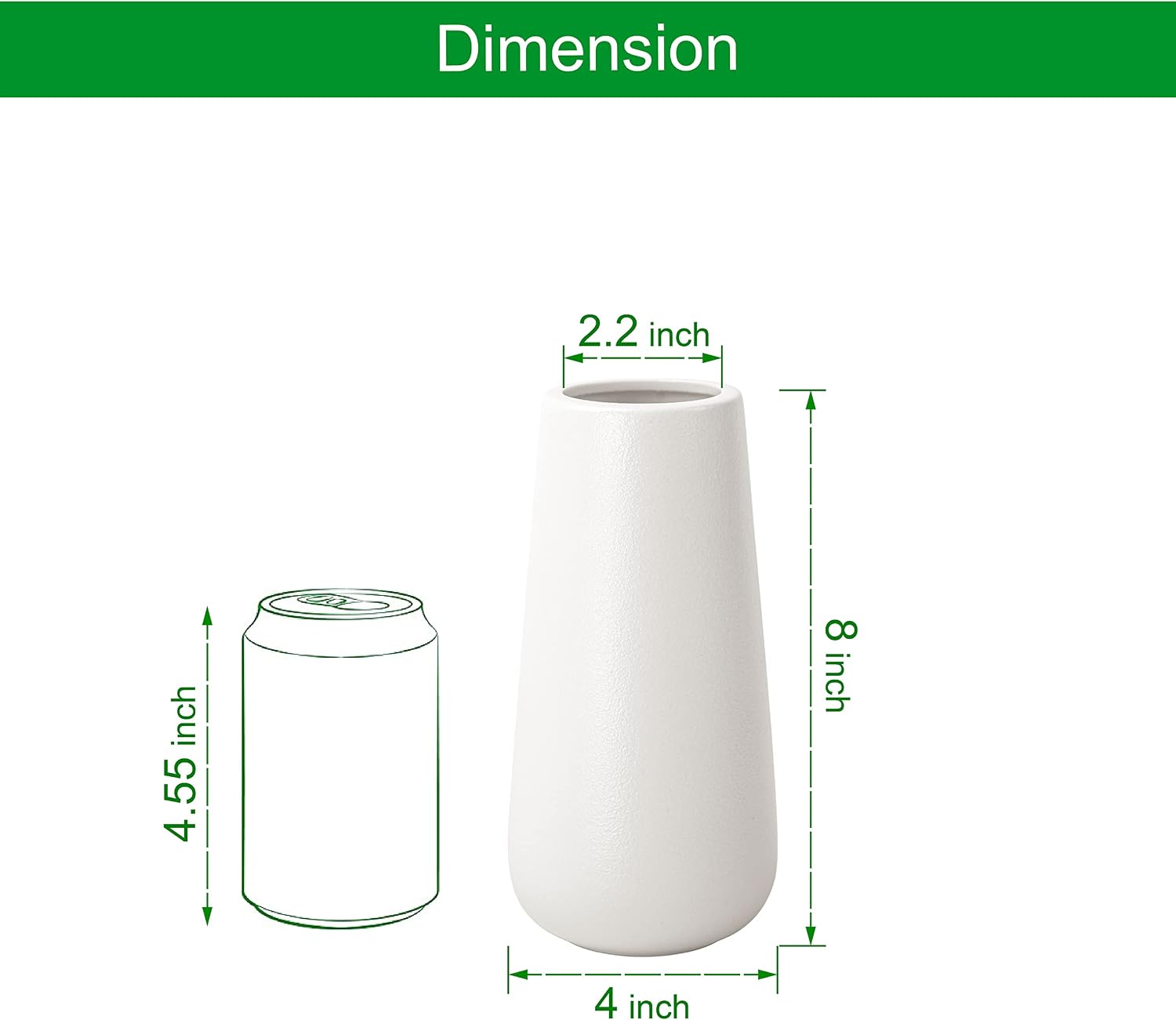 D'vine Dev 8 Inch Ceramic Flower Vase Textured Finishing, Minimalist Design for Kitchen, Bedroom, Living Room, Centerpieces, Office, Ivory, VS-XH-A-1