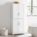 Maykoosh Tall Pantry Cabinet - White Kitchen Storage - Adjustable Shelves - 28" Wide