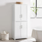 Maykoosh Tall Pantry Cabinet - White Kitchen Storage - Adjustable Shelves - 28" Wide