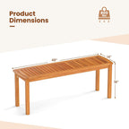 RELAX4LIFE Wood Patio Outdoor Bench - 48’’ Backless Acacia Wooden Dining Bench w/Slatted Seat, 2-Person Farmhouse Indoor Outside Furniture for Entryway Garden Park Porch Poolside, 800LBS Max Load (1)