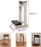 Church Prayer Bench Kneeler Wooden Prayer Kneeler with Book Shelf Prayer Table at Home with Cushion Pad Meditation Stool Kneeling Stool for Church Family(White)