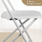 Athena Collection White Plastic Folding Chairs for Adults, 4 Pack, Portable Stackable Chair Indoor Outdoor Foldable Comfortable Sillas para Fiestas for Outside Commercial Event Party Supports 250 Lbs