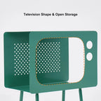 homary Modern End Table TV Shape Side Table, Metal Hollow Accent Table in Fresh Green, Narrow Sofa Table for Living Room Bedroom Apartment Decor (Green)