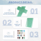 Nuenen 50 Pcs Cross Charm for Women Man Celebration Grad Decor Crystal Pocket Cross Necklace Natural Worry Stone Gift for Jewelry Making Craft Festival Decor (0.71 x 0.98 x 0.24 Inch,Classic)