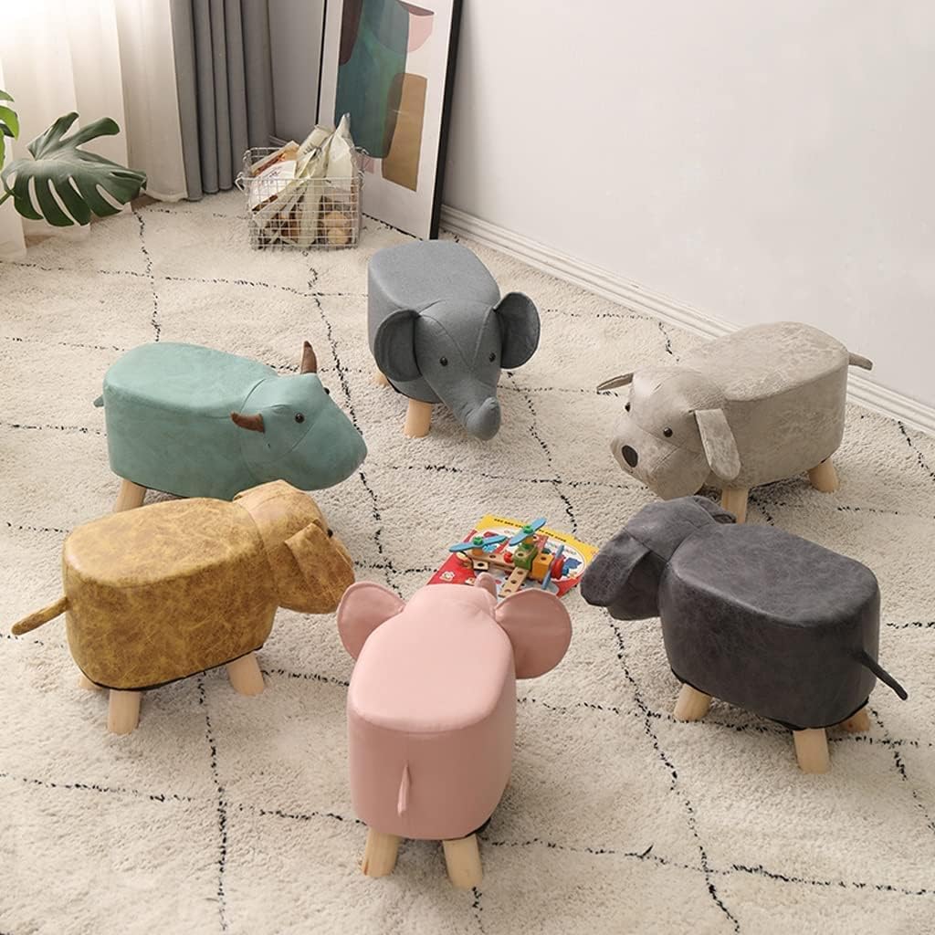 Low Stool Cartoon Footstool, Solid Wood Sofa Stool, Creative Elephant Shape Home Shoe Changing Stool, Side Table Foot Stool Stable