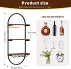 Wall Mount Wine Rack, 3-Tier Metal Oval Design Wine Rack Wall Mounted, Wine Bottle Holder for Home Bar, Wine Kitchen Storage Liquor, Champagne(Black, 2PCS)