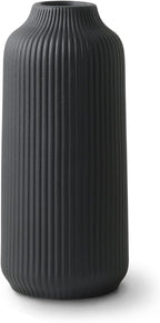 flature Ceramic Vase in Nordic Style, Decovase Large for Pampas Grass as Boho Deco, Vase Black Matt 8 inch for Flowers, Scandinavian Design Home Decoration for Fresh Flowers, Dried Flowers (Size M)