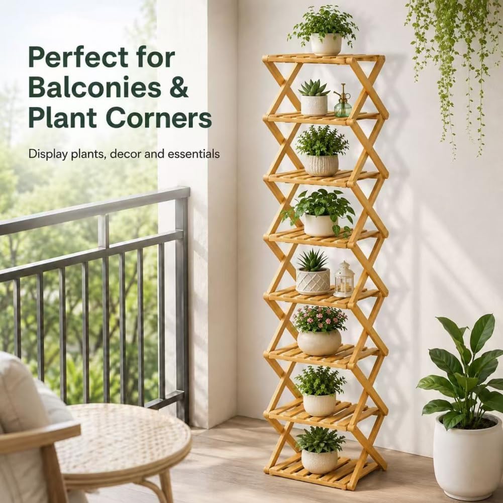 8/9/10-Tier Folding Shoe Rack| Bamboo Wooden Shoe Organizer| Entryway Bedroom Shoe Shelf| Ventilated & Space-Saving