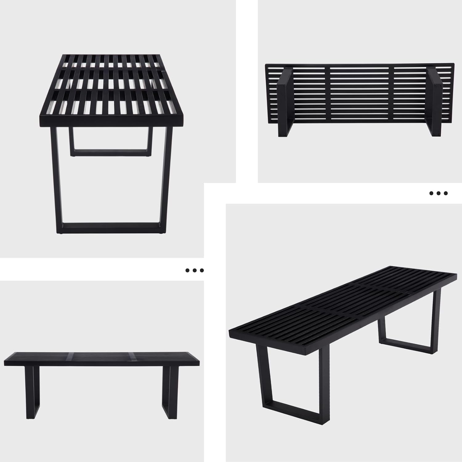 55" Black Wood Entryway Bench, Industrial End of Bed Bench for Bedroom, Wooden Dining Bench with Black Metal Frame, Long Bench Ottoman Bench for Living Room Foyer Indoor Hallway