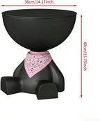 Adorable Cartoon Side Table with Removable Bandana | Hidden Storage | Stylish Accent Table for Living Room, Bedroom Decor，Multi-Functional Nightstand for Home Decor