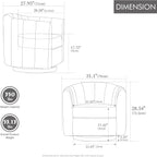 Swivel Barrel Chair Set of 2, 360 Degree Round Swivel Accent Chair for Living Room, Mid Century Modern Upholstered Accent Chair,Comfy Tufted Sofa Armchairs for Bedroom,Nursery,Chenille, Blue