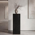 Cinnvoice Solid Wood Cube Display Pedestal Stand 12 x 12 x 40 Inch Black Rustic Sculpture Riser Portable Indoor Plant Stand Mini Table for Sculpture Plant Gallery Pedestal Store Home Party Event Decor