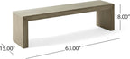 GDFStudio Farmhouse Acacia Wood Dining Bench, Light Gray Oak