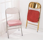 Corduroy Folding Office Chair with Padded Seat for Kitchen Bedroom Meetings(Gd,Grey Wolf)