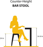 Buschman Metal Bar Stools 24" Counter Height, Indoor/Outdoor and Stackable, Set of 4 (Black)