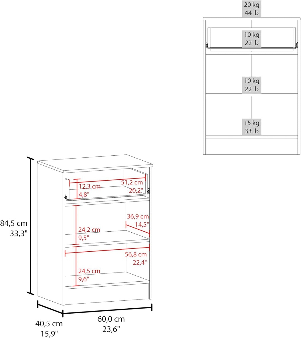 23.6" D*15.9" W*33.5" H Freestanding Kitchen Pantry with Dawer & Shelf, Double Door, Rectangular Storage Cabinet, Traditional, for Living Room, Dining Room, Wenge