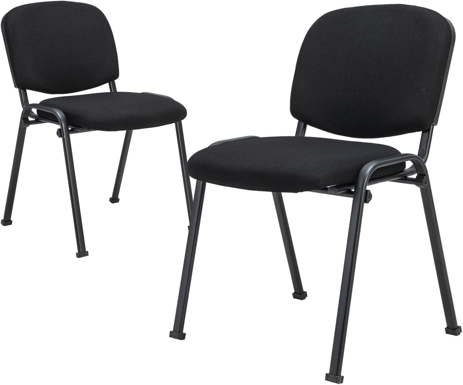RELAX4LIFE Reception Waiting Room Chairs - Office Guest Chairs Set of 2 w/Ergonomic Backrest & Padded Seat, Armless Lobby Chair for Home Church Conference Meeting, Stackable Reception Chairs (2)