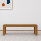 Plank+Beam 60 Inch Dining Bench for Dining Room, Bench for 72 Inch Table Kitchen Dining Seat, Wooden Outdoor Bench, Solid Wood Entryway Bench, Pecan Wirebrush