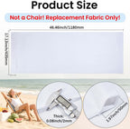 GORGECRAFT Thicker Beach Sling Patio Chairs Canvas 118 * 43.5cm Folding Chair Replacement Outdoor Chairs Cloth Replacements White Portable Reclining Sling Chair Fabric for Summer Vacation Garden