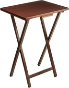 Folding TV Tray Table, Rubberwood, 19" L x 14.5" W x 26" H, Lightweight, Portable, for Meals, Snacks, and Laptops