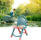 FILFEEL Kids Foldable Chairs - Thickened Multifunctional Cute Plastic Chairs for Home & Kindergarten Use (Cyan)