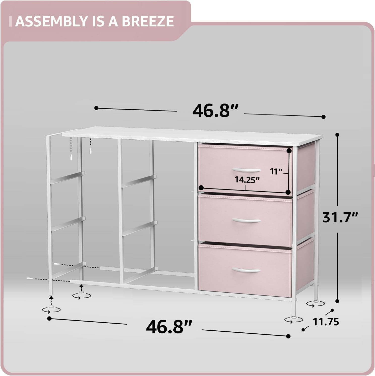 Sorbus Kids Dresser with 9 Drawers - Storage Unit Organizer Chest for Clothes - Bedroom, Kids Room, Nursery, & Closet