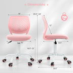 Giantex Kids Desk Chair, Adjustable Children Study Chair, Swivel Armless Mesh Task Office Chair, Computer Desk Chair with Adjustable Height & Lumbar Support, Pink