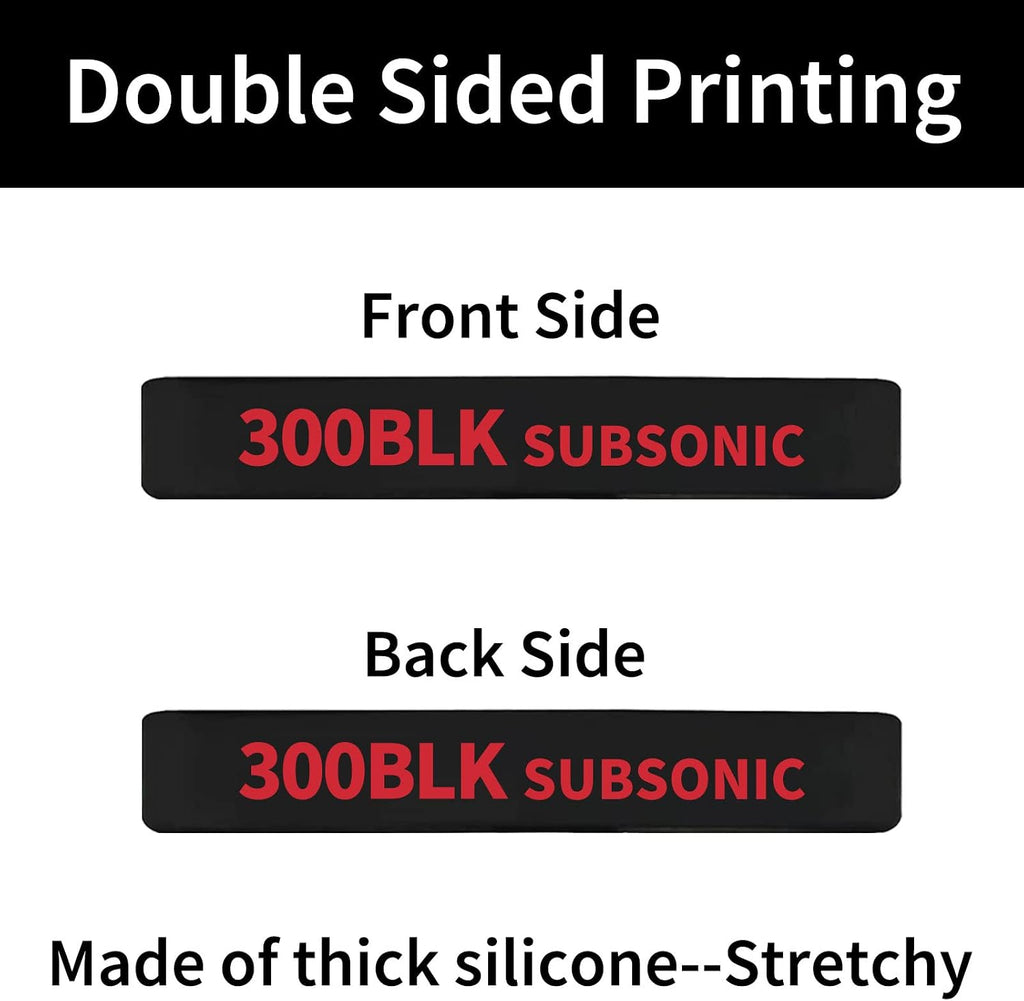 12 Pack Miaozhun 300 BLK Subsonic Magazine Marking Bands .300 Blackout Subsonic Magazine Caliber Identification(Black-Red)